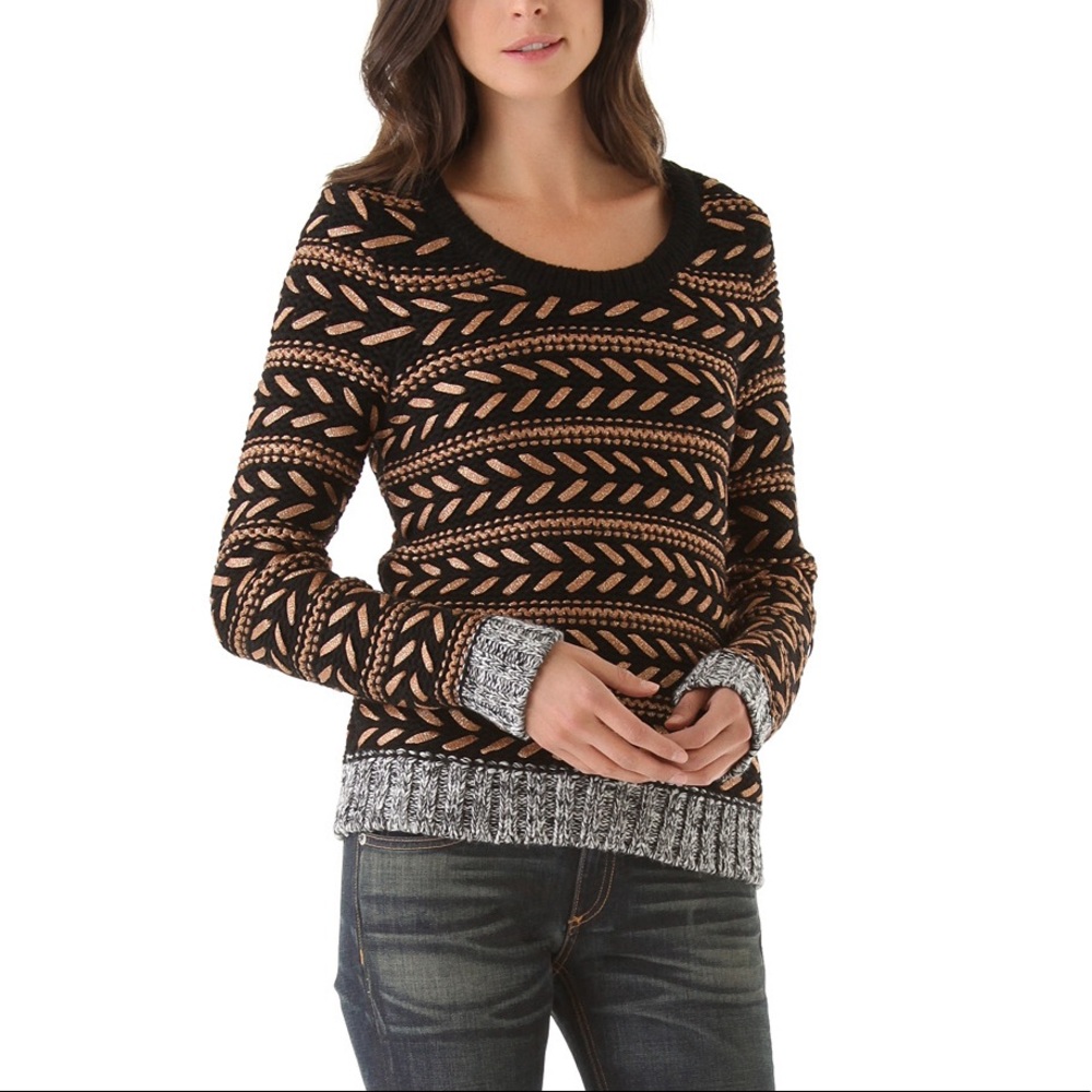 rag&bone Black & Gold / Copper “Lisbeth” Sweater XS